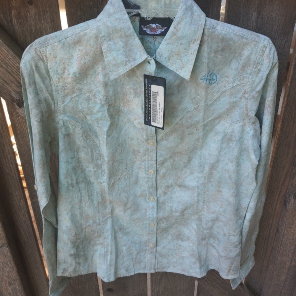 NWT Harley-Davidson Distressed L/S Shirt